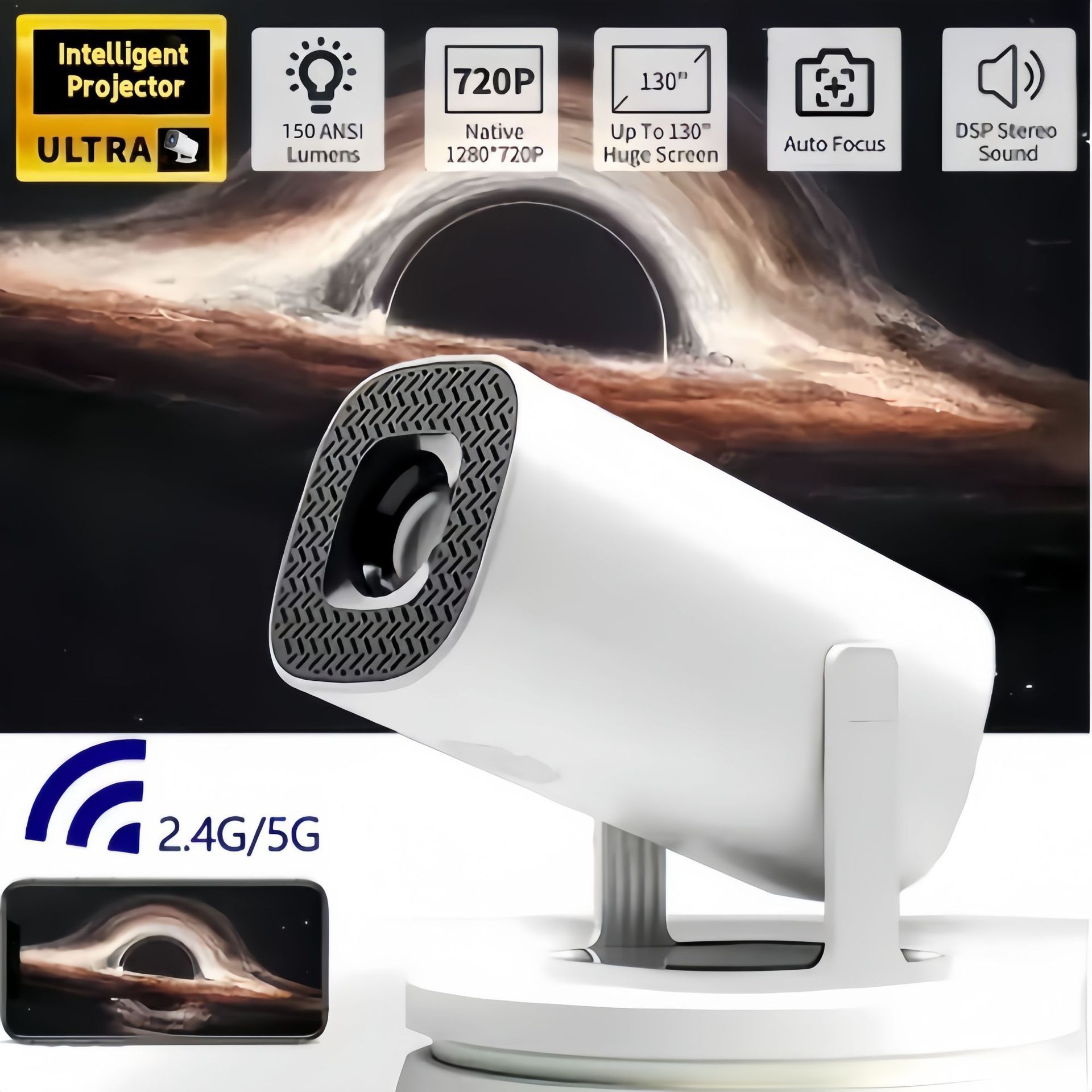 Yi Ultra Clear 1080P Home Theater Phone Screen Projector